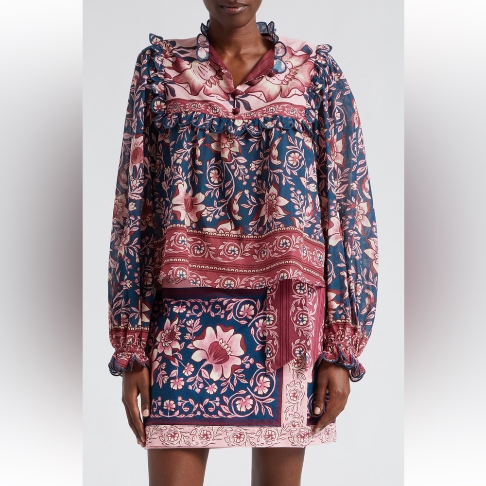 Farm Rio Ainika charm floral cotton top